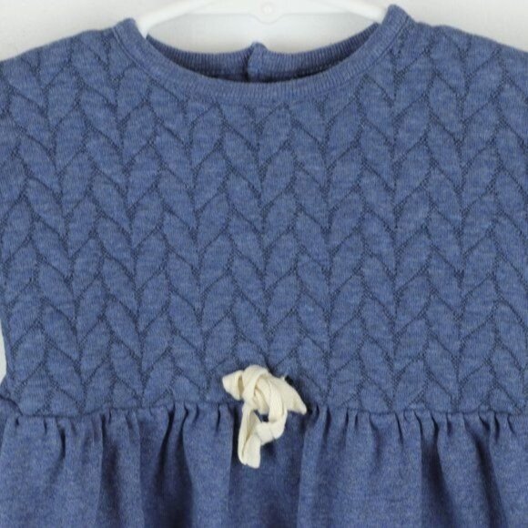 Message In The Bottle Infant Size 3 Months Blue Crewneck Quilted Peplum Sweater - Picture 2 of 6